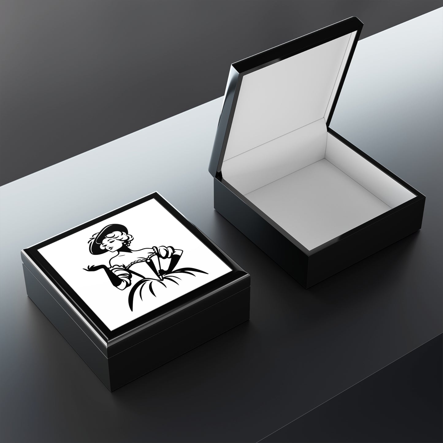 Elegant Lady Glossy Jewelry Box