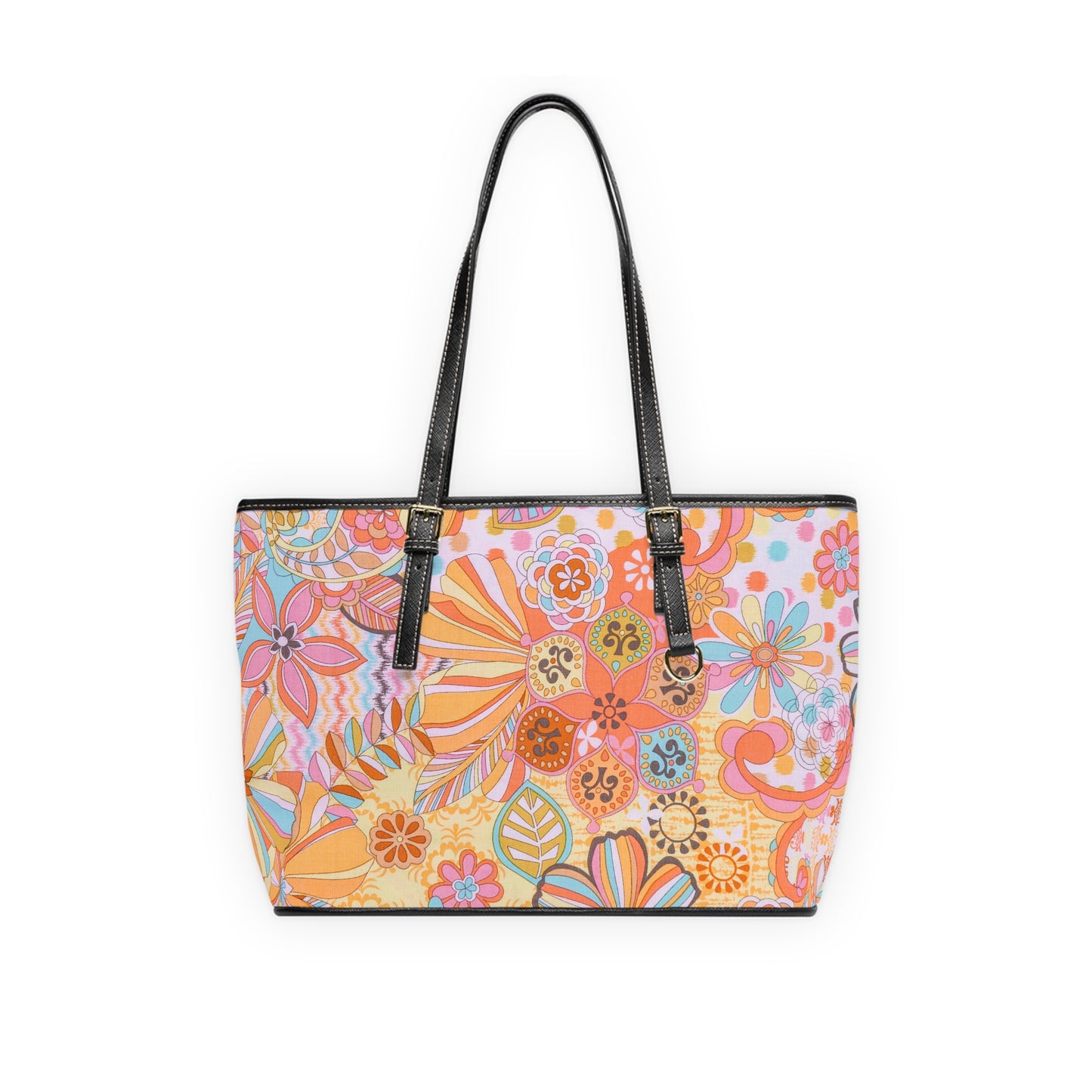 Retro Bloom PU Leather Shoulder Bag