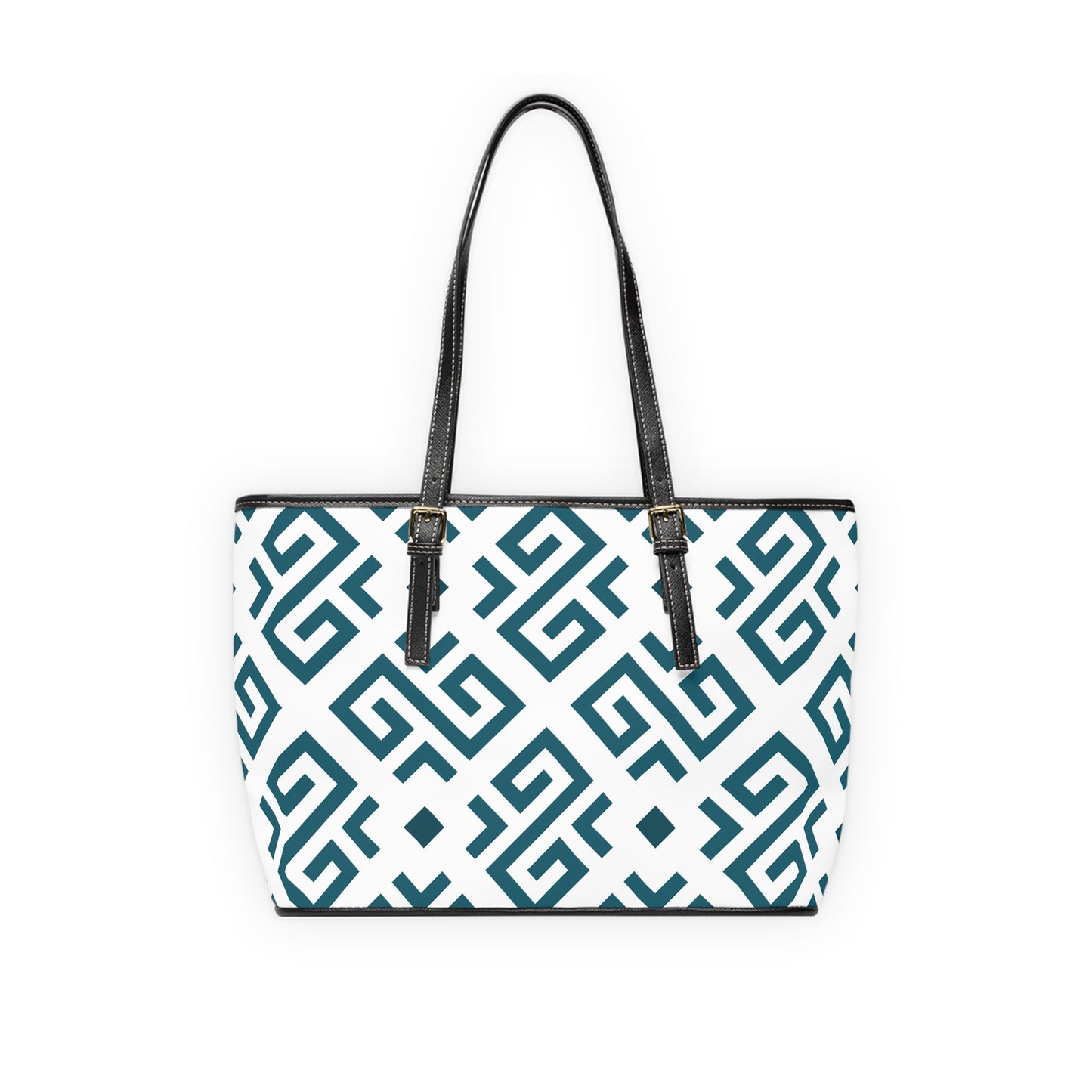 Geometric Elegance PU Leather Shoulder Bag