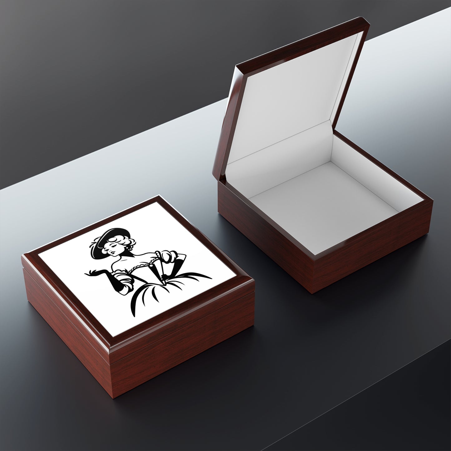 Elegant Lady Glossy Jewelry Box