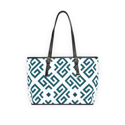 Geometric Elegance PU Leather Shoulder Bag