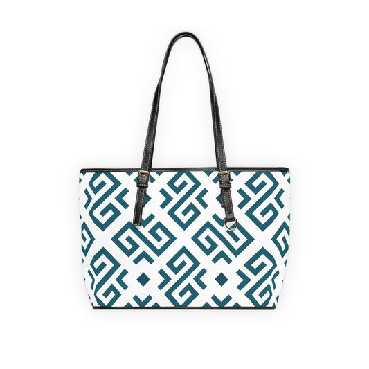Geometric Elegance PU Leather Shoulder Bag
