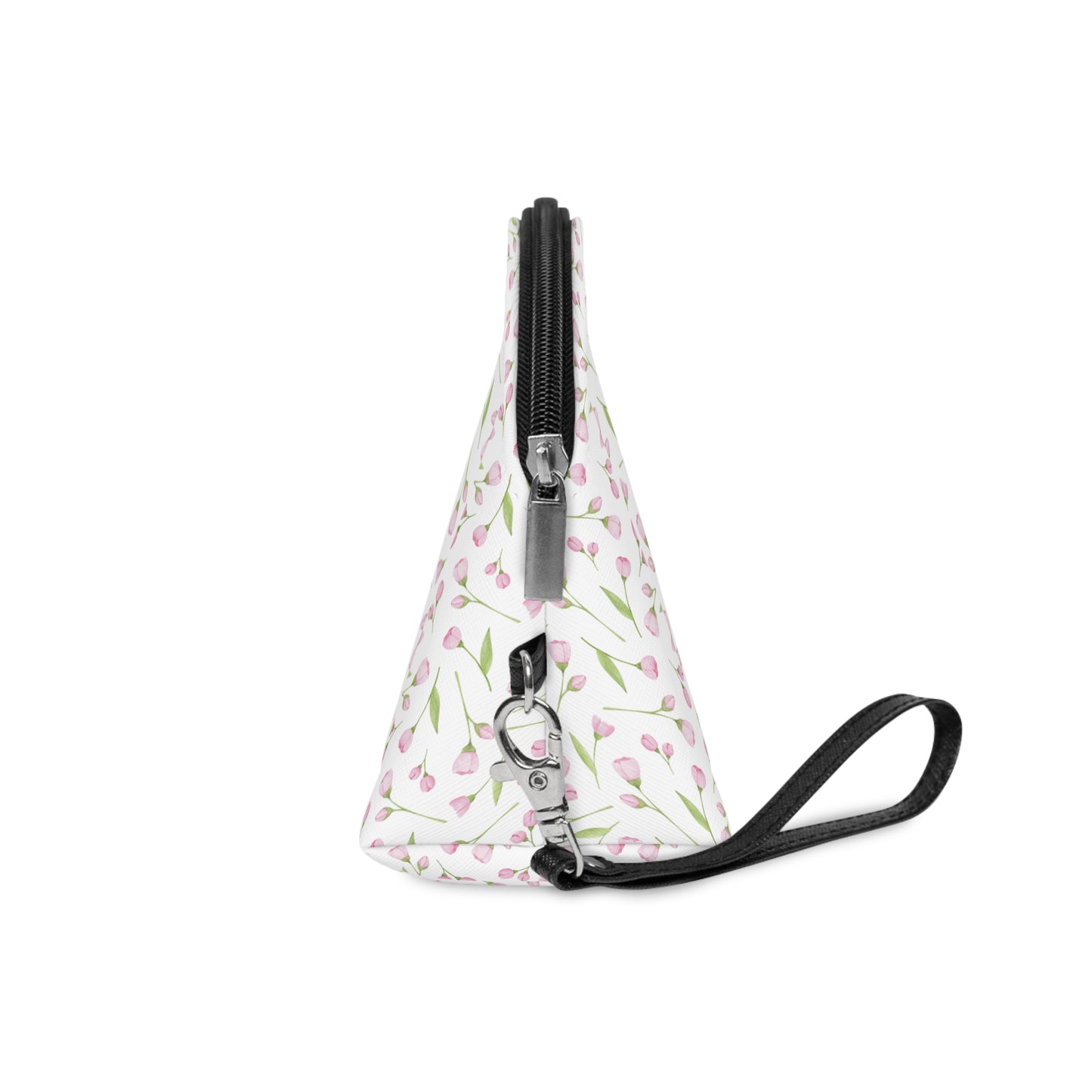Pink Tulip Floral Makeup Bag