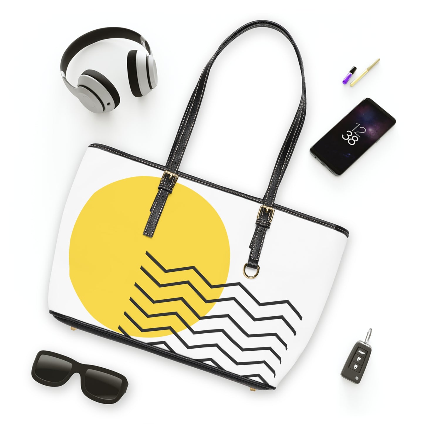 Modern Sunrise PU Leather Shoulder Bag
