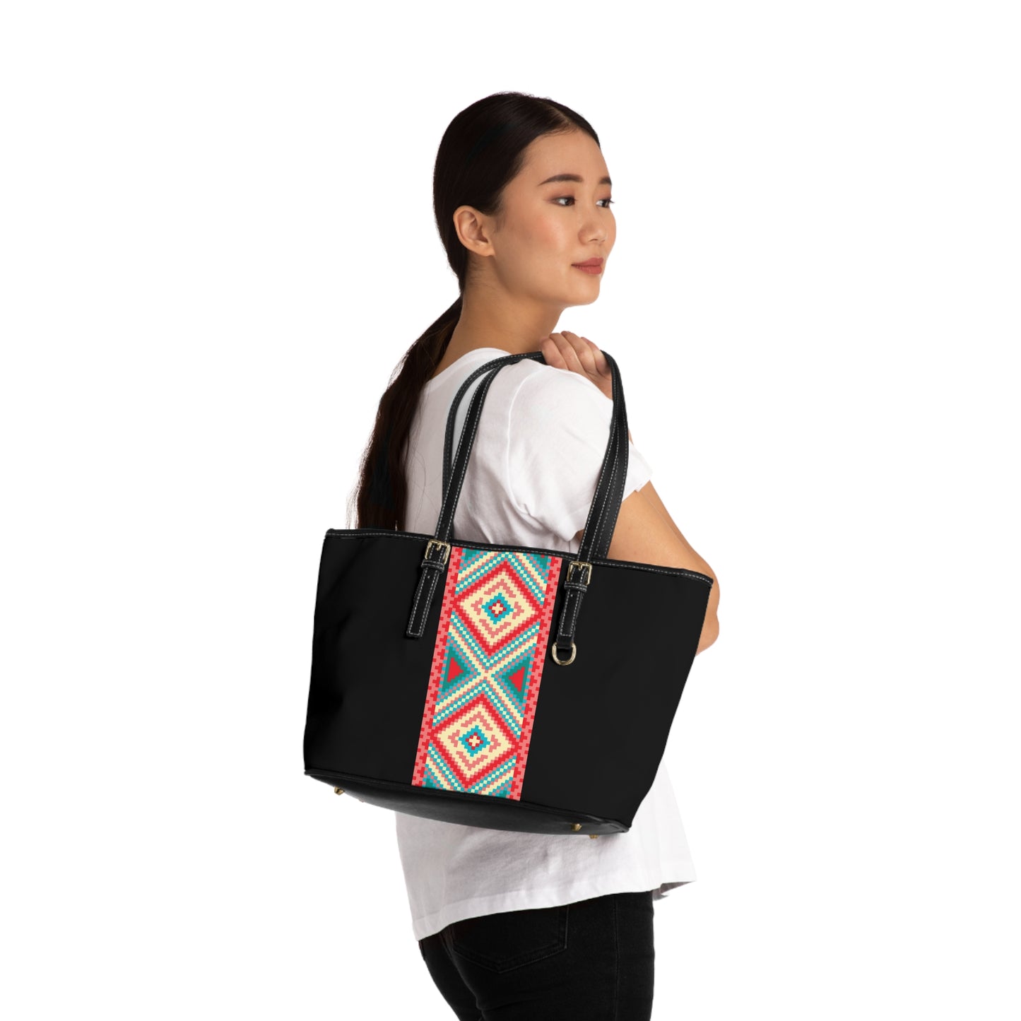 Boho-Inspired PU Leather Shoulder Bag – Bold & Chic Everyday Tote