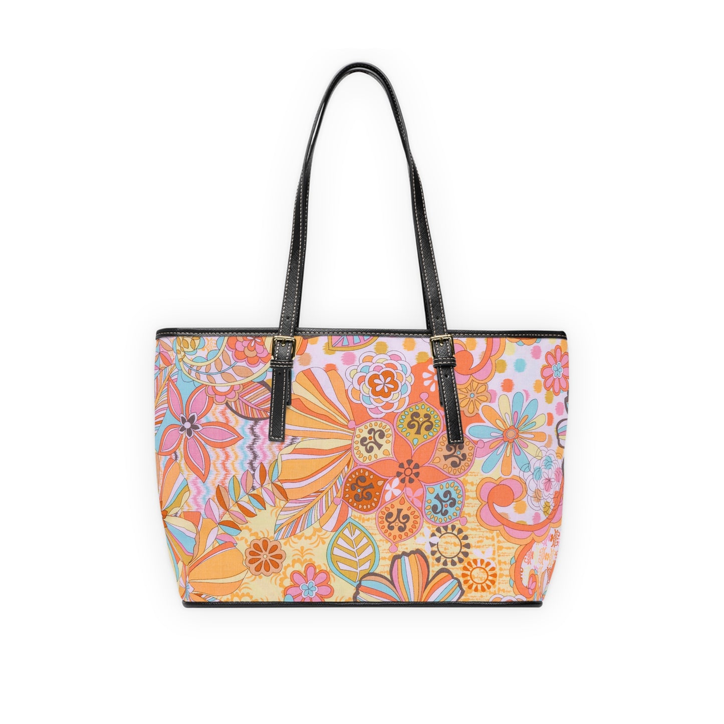Retro Bloom PU Leather Shoulder Bag