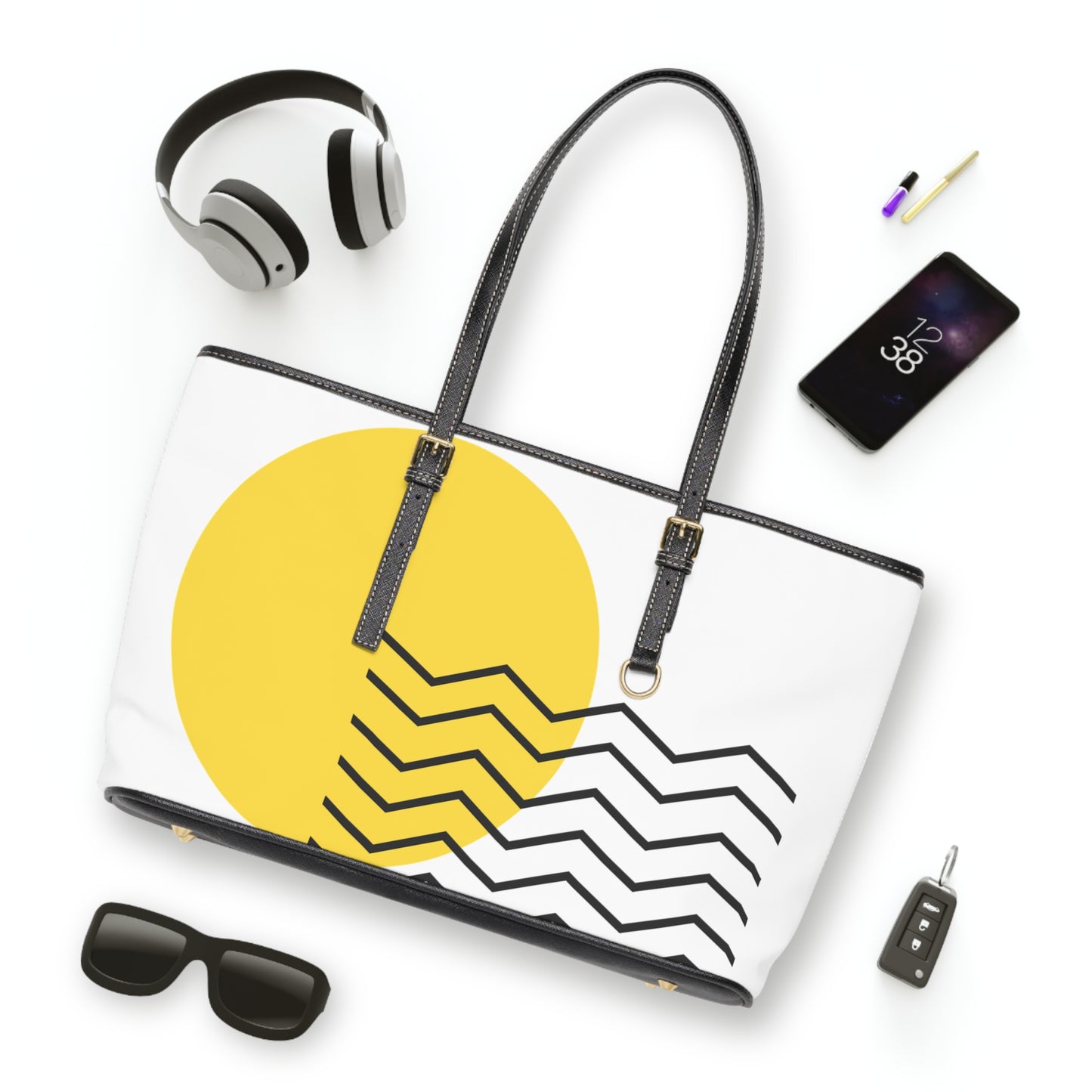 Modern Sunrise PU Leather Shoulder Bag