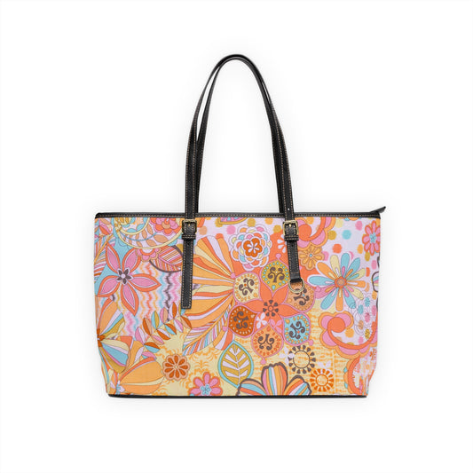 Retro Bloom PU Leather Shoulder Bag