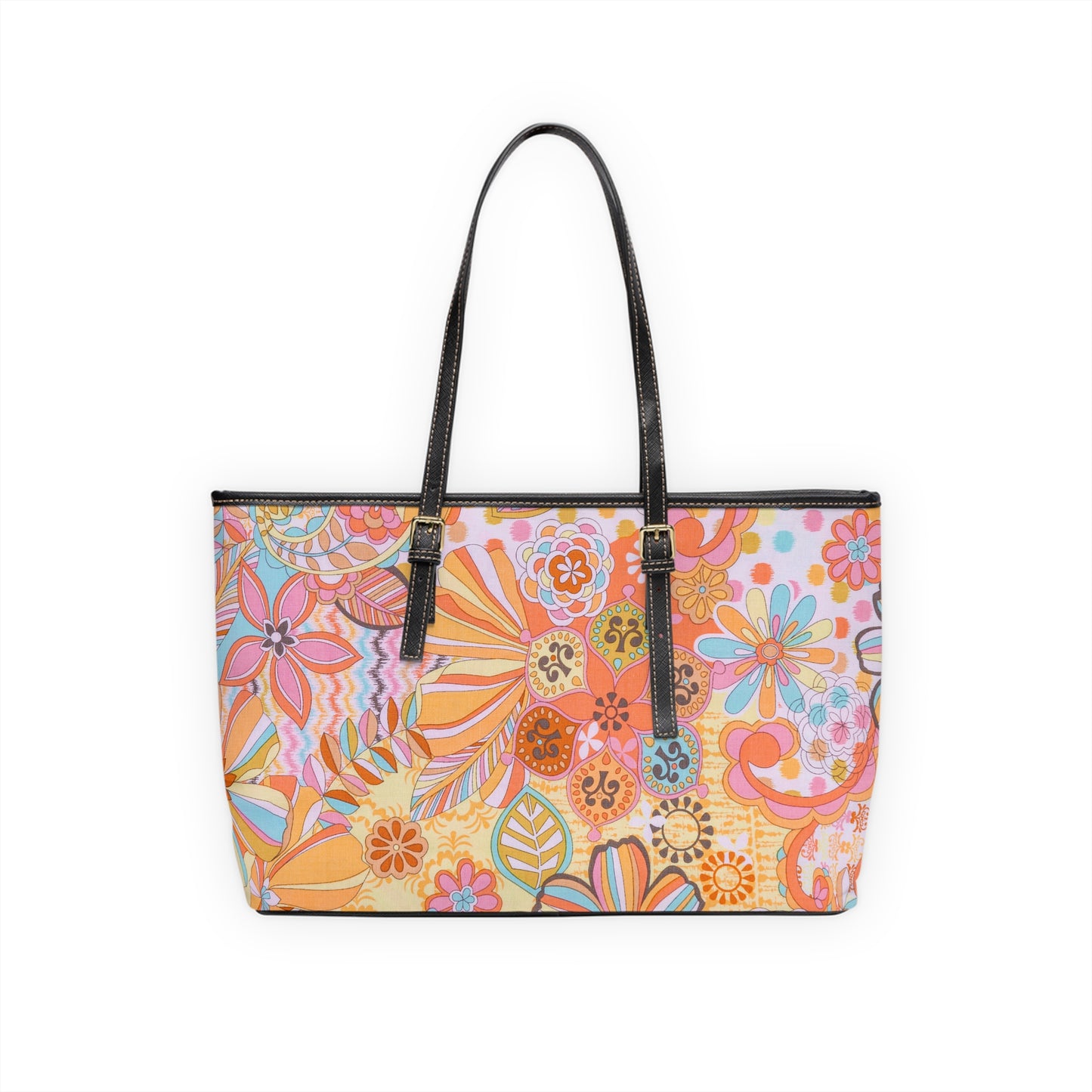 Retro Bloom PU Leather Shoulder Bag